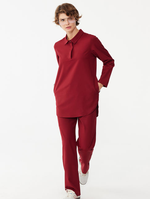 Sar Infinity Quasar Bordo Kadın Tesettür Scrubs Takım hareketli poz