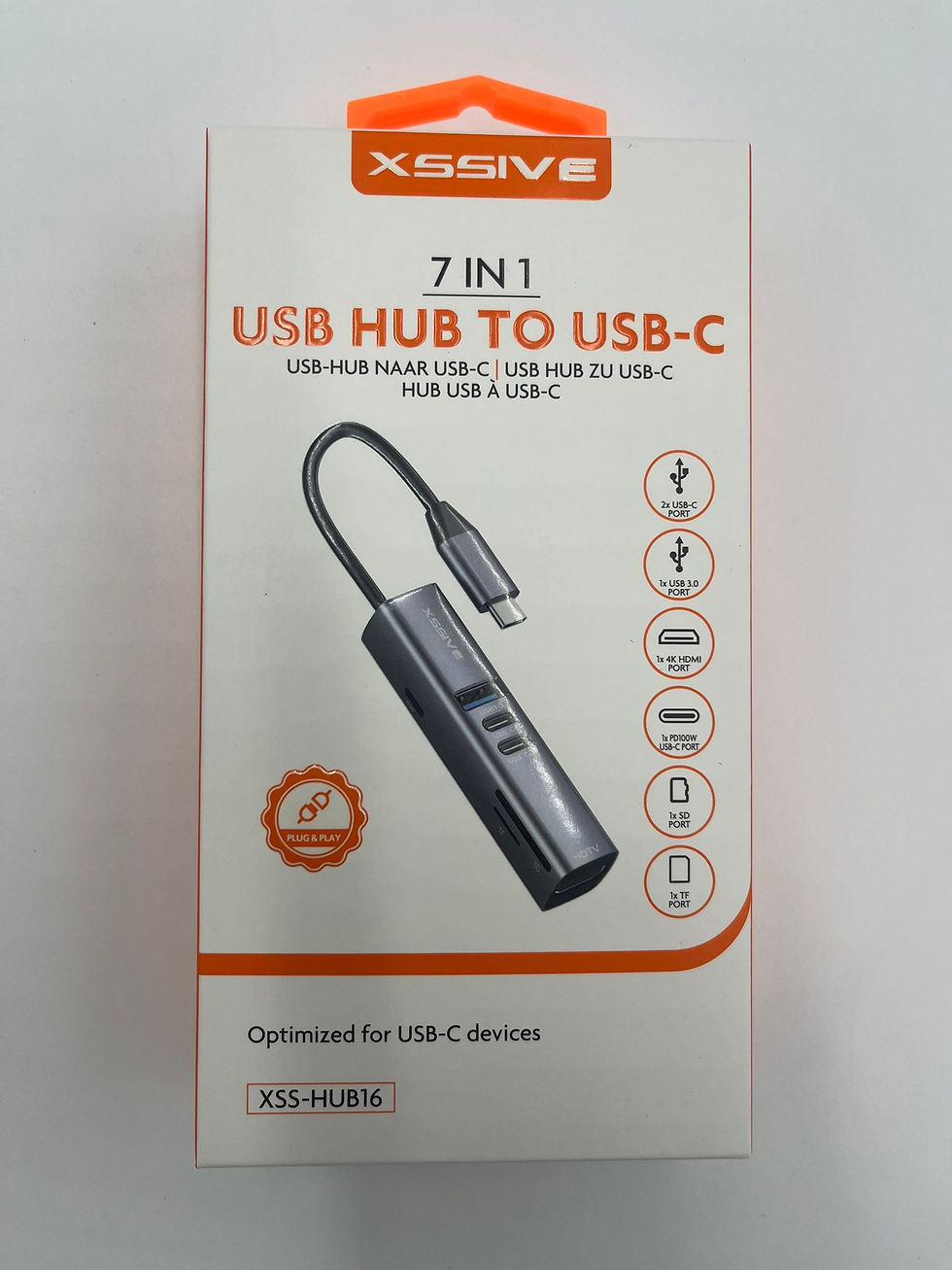 XSSIVE USB HUB TO USB-C 7IN1 filaire plug and play
