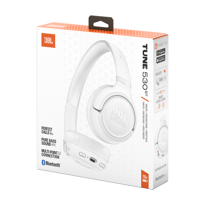 JBL Tune 530bt blanc vue boite