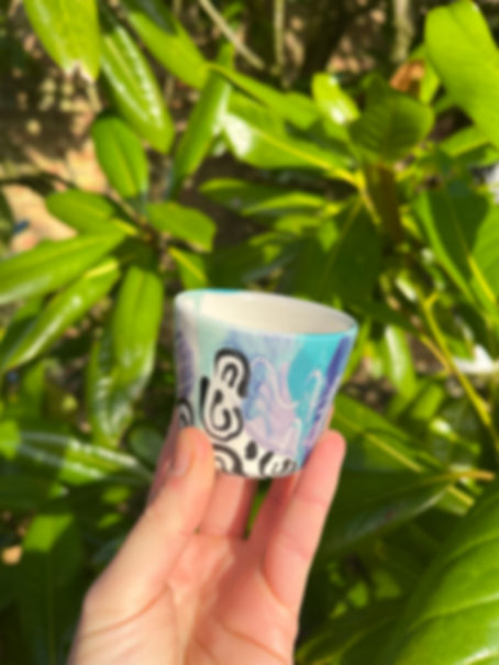 Mini purple plant pot