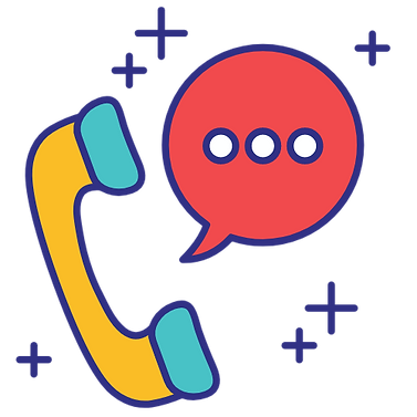 talking bubble with phone icon