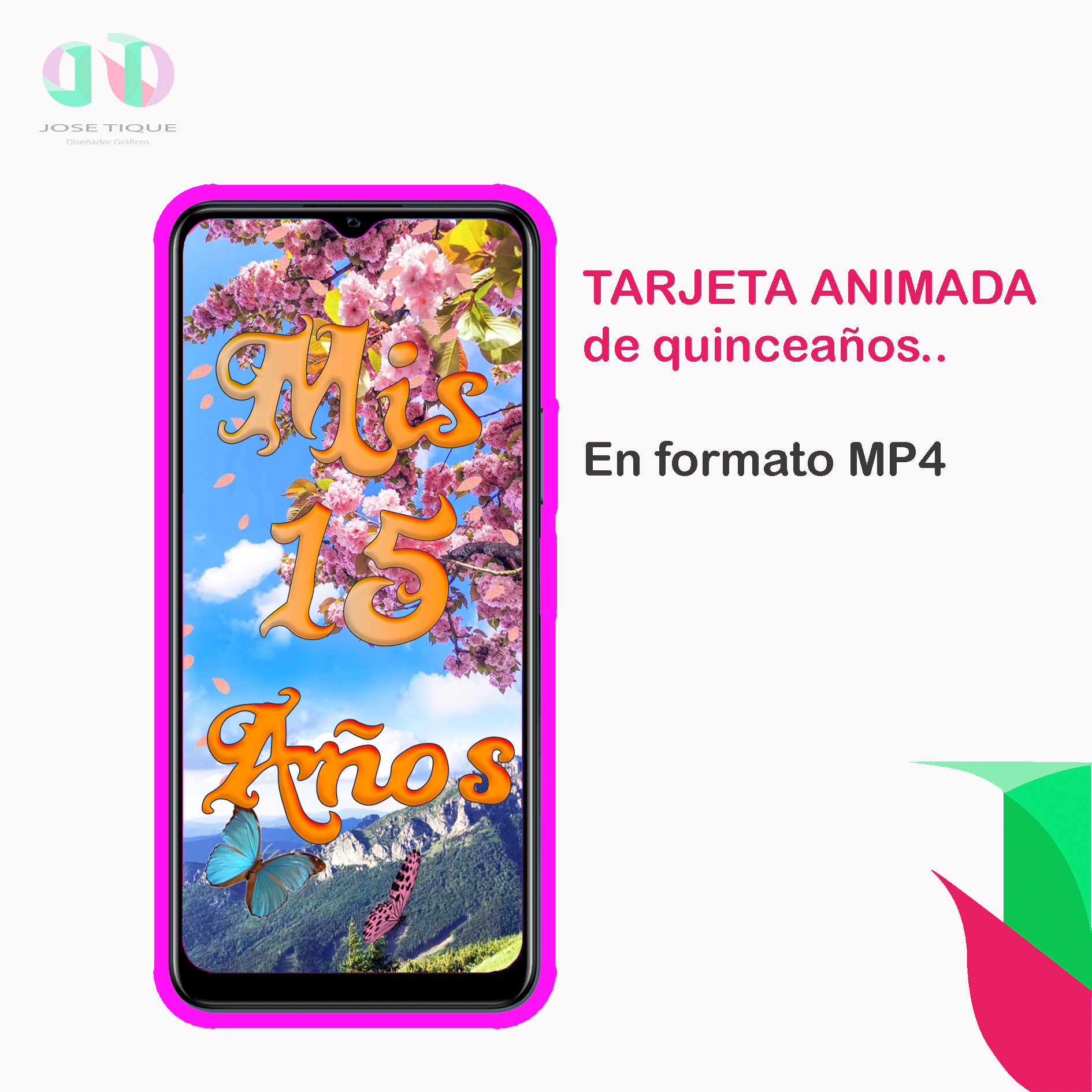 tarjeta de invitación virtual 15 años