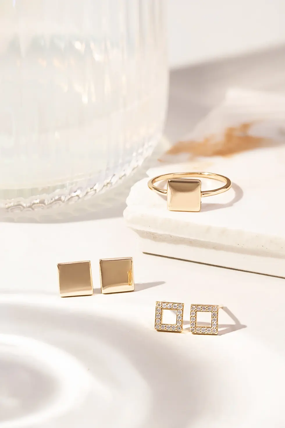 Miniatura: Crystal Cube Stud Set