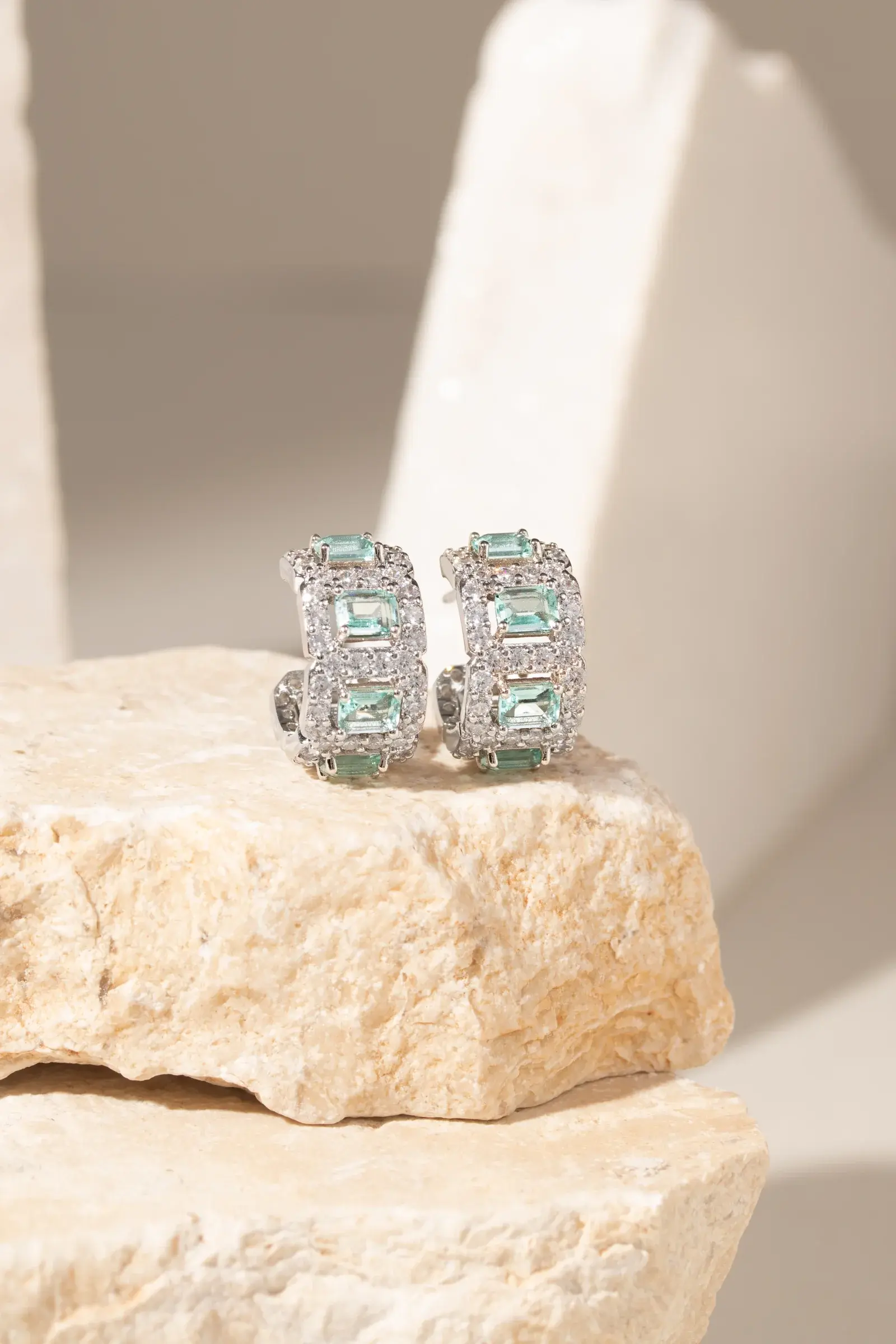 PARAIBA CRYSTAL EARRINGS