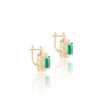 EMERALD FUSION RECTANGULAR EARRINGS