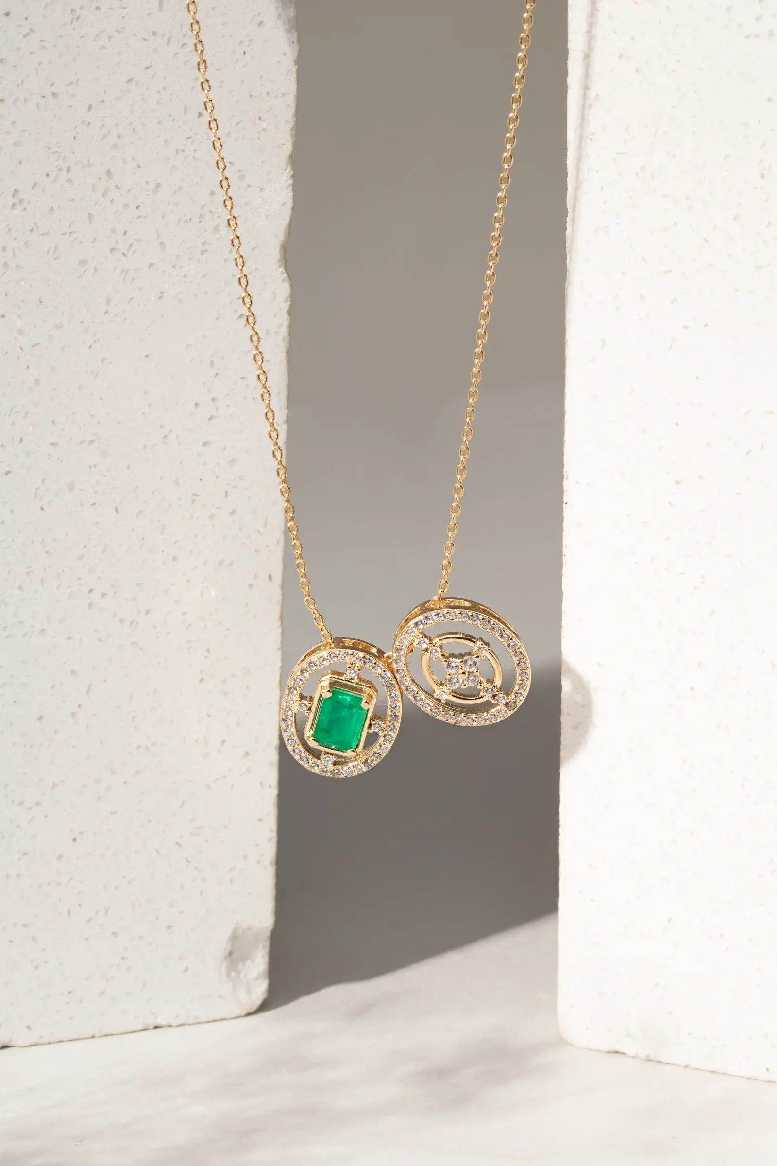 EMERALD EMBRANCE SCAPULAR NECKLACE