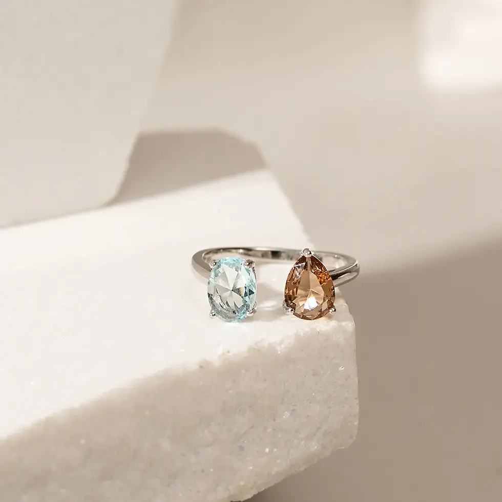 Miniatura: Citrine & Topaz Crystal Oval Ring