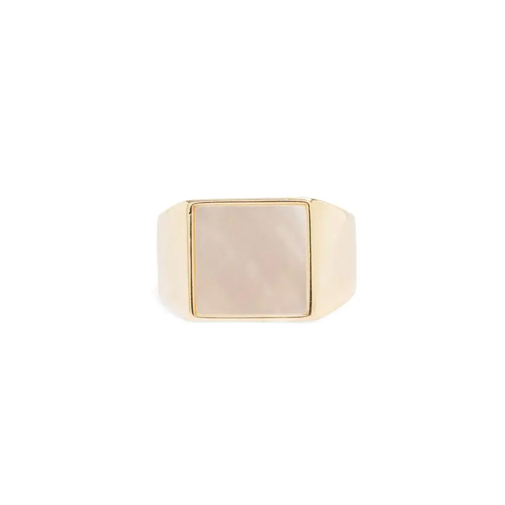 MOTHER OF PEARL SQUARE RING
