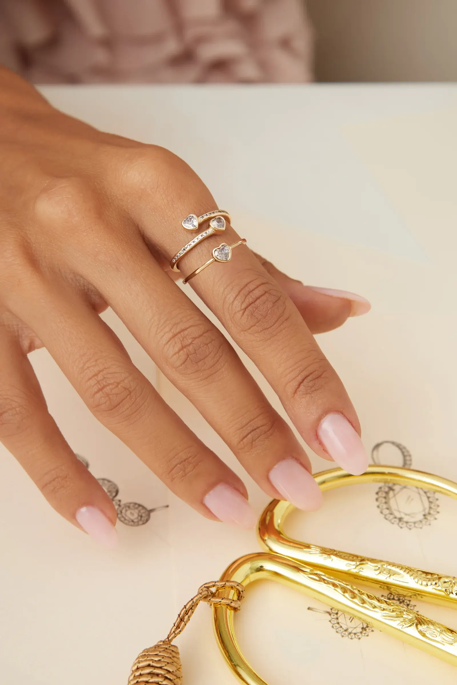 Amour Heart Ring Set