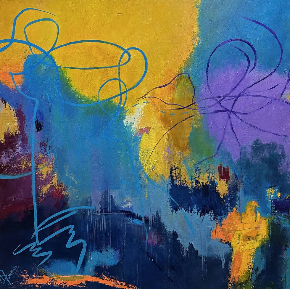 Art abstrait, Peinture acrylique "Contre toute attente" de l'artiste peintre québécoise Diane Fournier - Canada