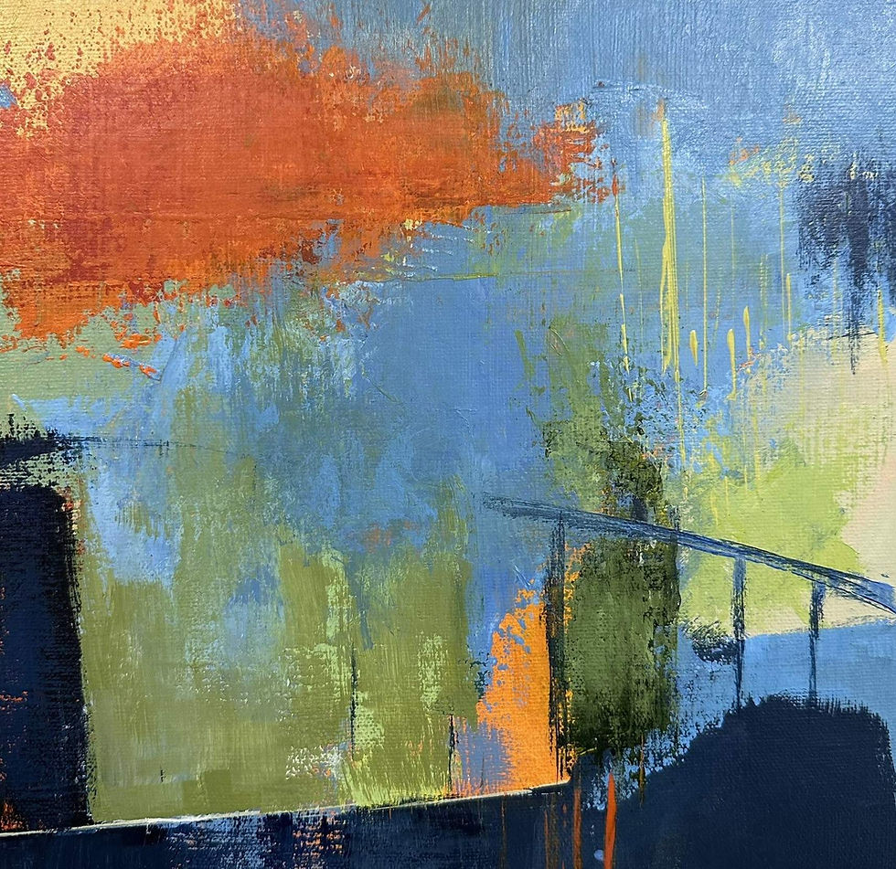Art abstrait contemporain  "Jardin secret" par l'artiste peintre canadienne Diane Fournier