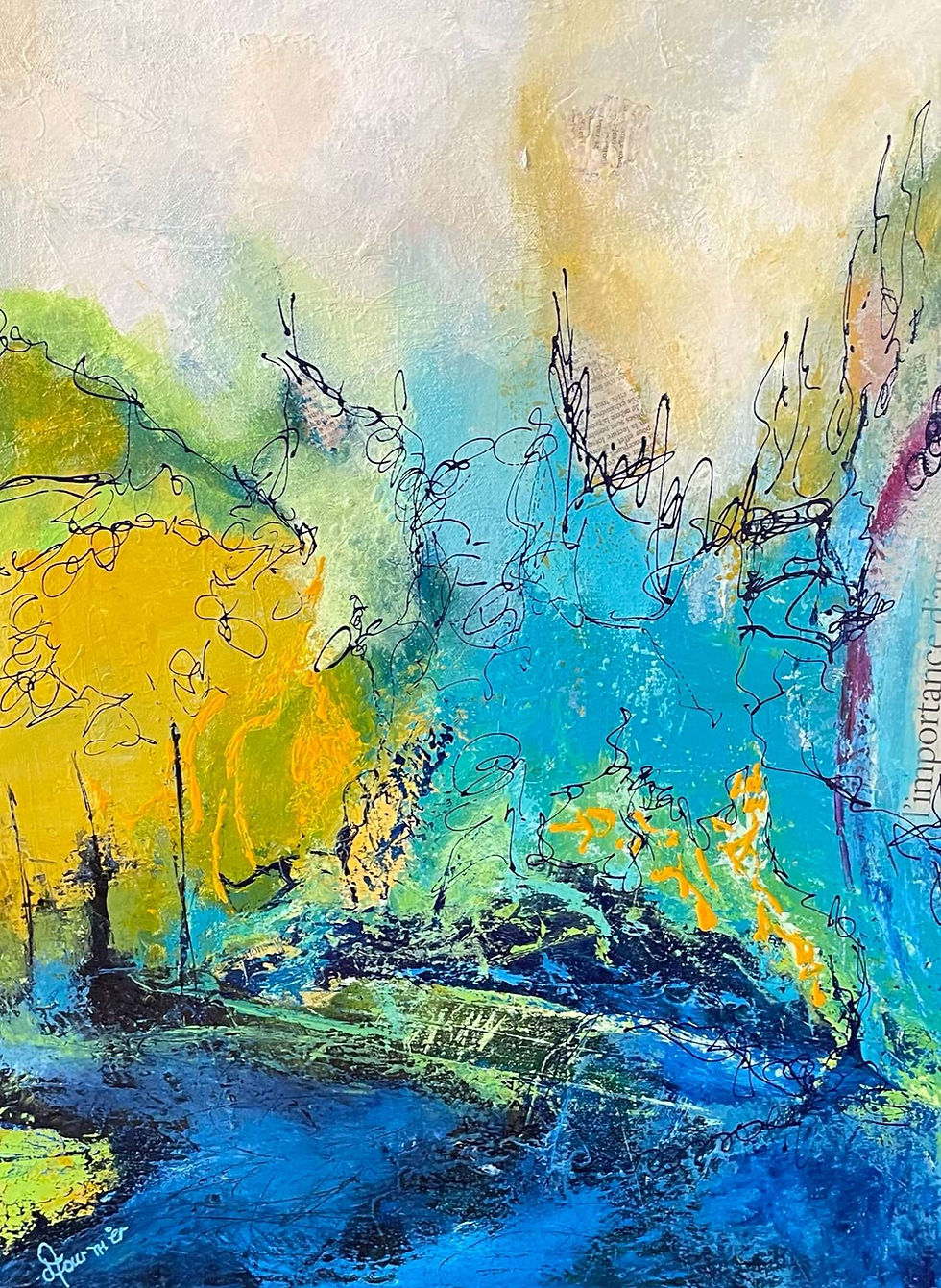 Art semi-abstrait, paysage, L'importance d'agir, par l'artiste Diane Fournier, Québec, Canada