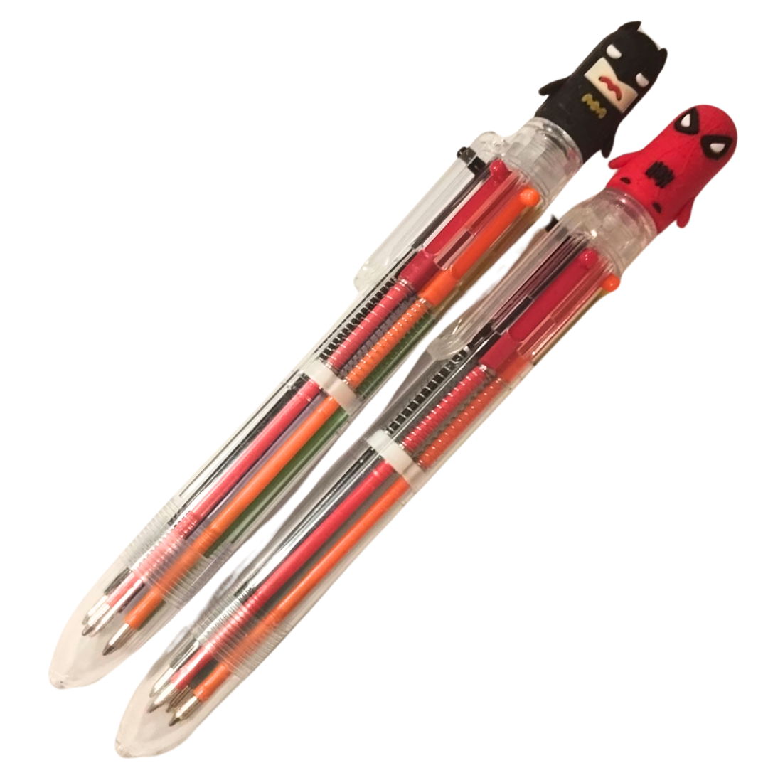 Caneta 6 cores heróis