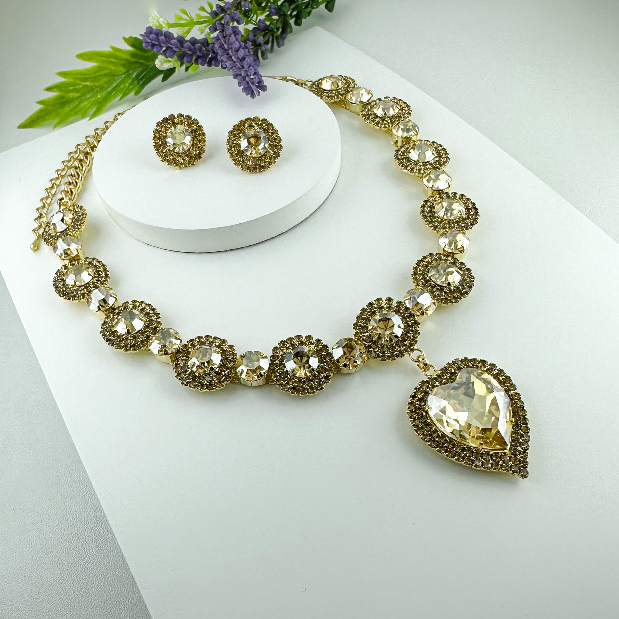 Conjunto Coração Champagne