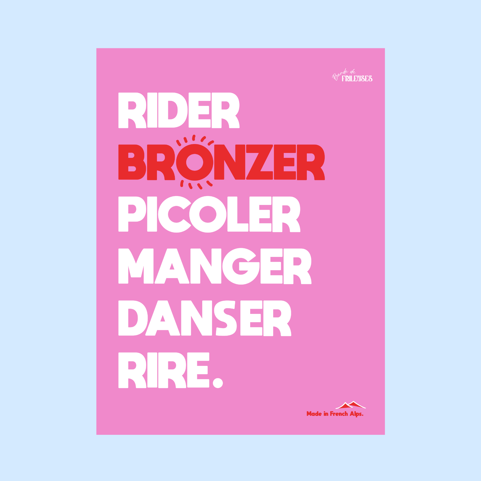 AFFICHE A3 HOLIDAYS ROSE