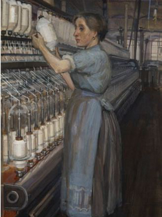 In a Glasgow Cotton Mill, Changing the Bobbin, 1907