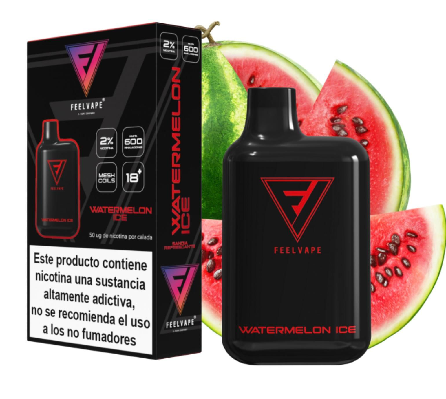 FEEL VAPE - DESECHABLE WATERMELON ICE 600 puff