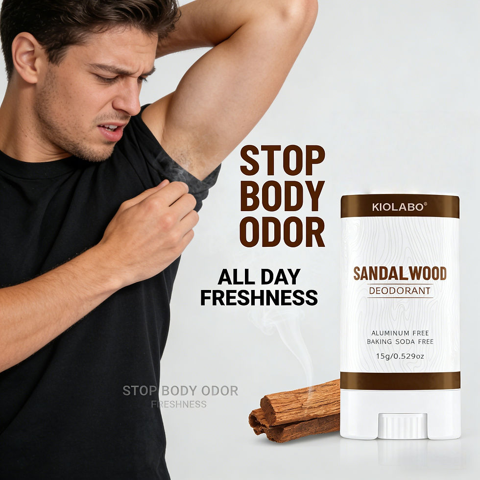 Thumbnail: KIOLABO Sandalwood Body Deodorant Stick – 72H Odor Control, Aluminum-Free