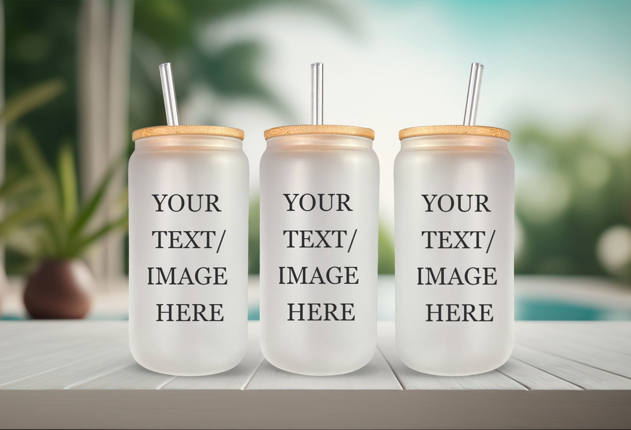 Custom Frosted Glass Can