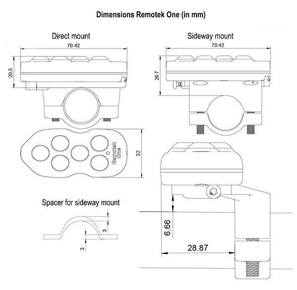 Dimensions Remotek One