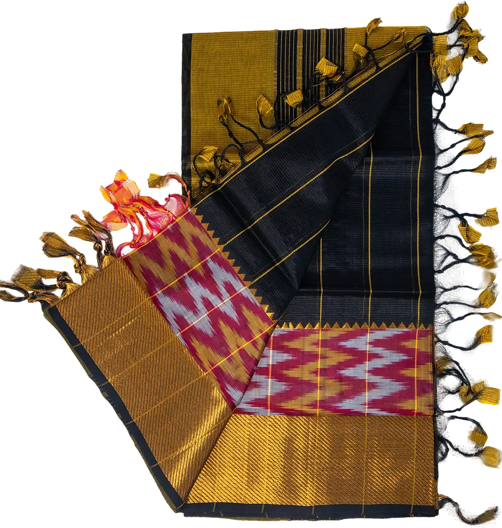 Thumbnail: 34, 36, 35, 209,  - Ikkath Chevron Pattren Mangalagiri Half pattu Dress material