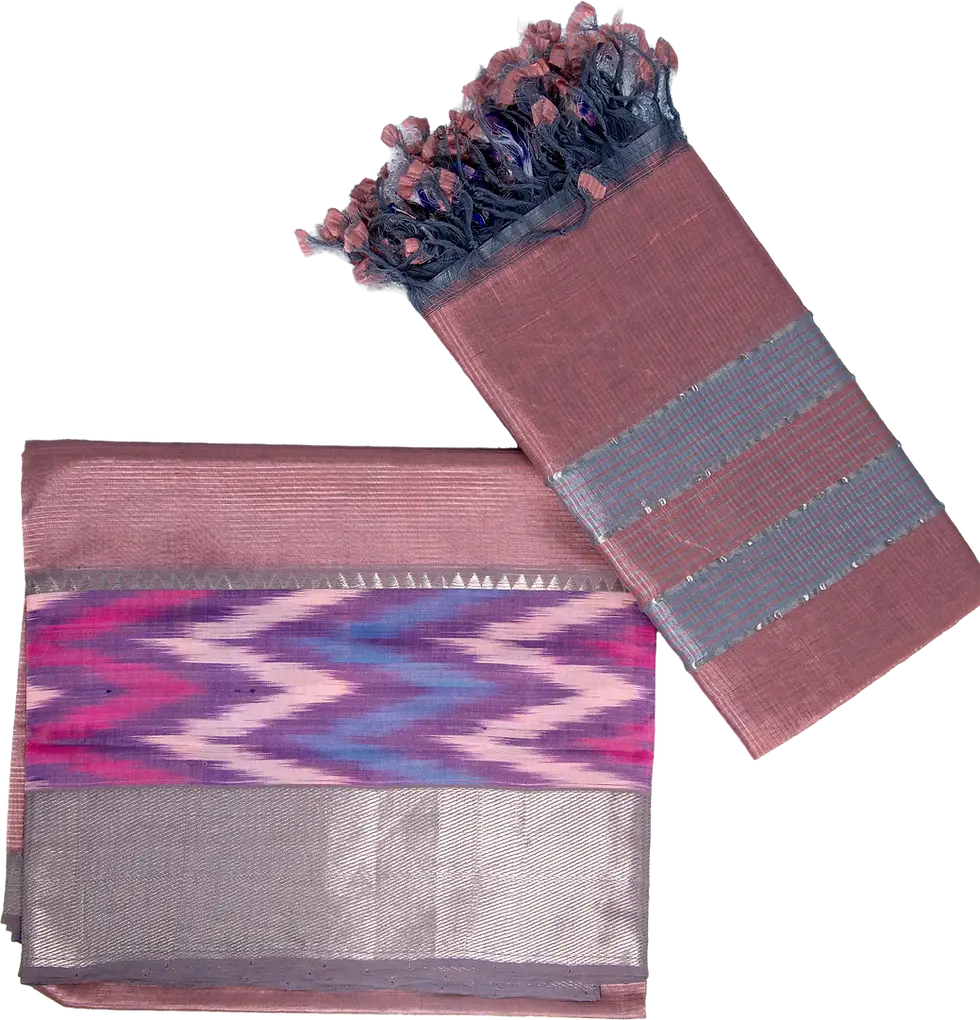 Thumbnail: 34, 36, 35, 209,  - Ikkath Chevron Pattren Mangalagiri Half pattu Dress material