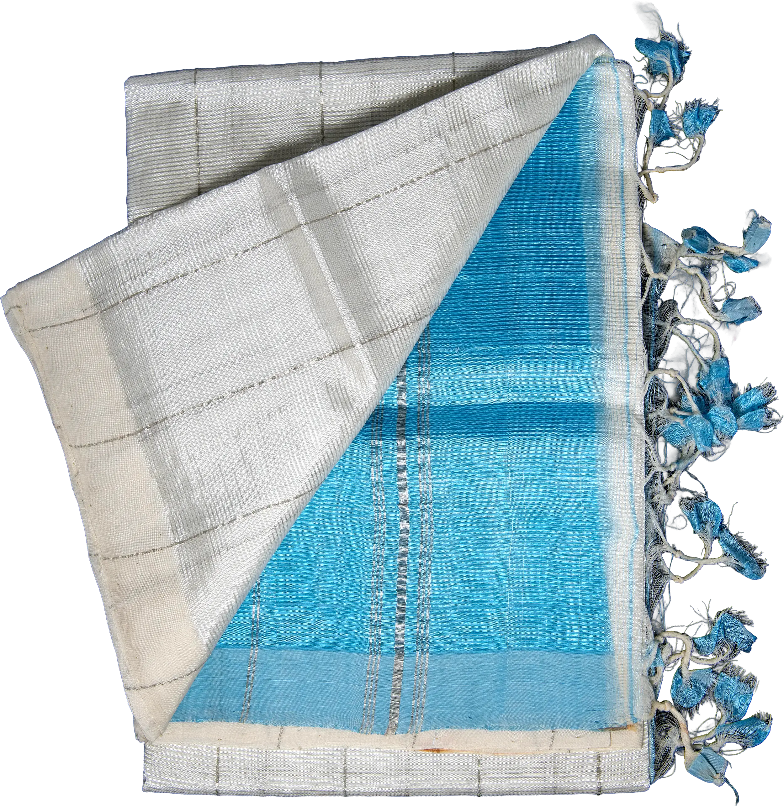 Plain Light Cream Mangalagiri Half pattu Saree