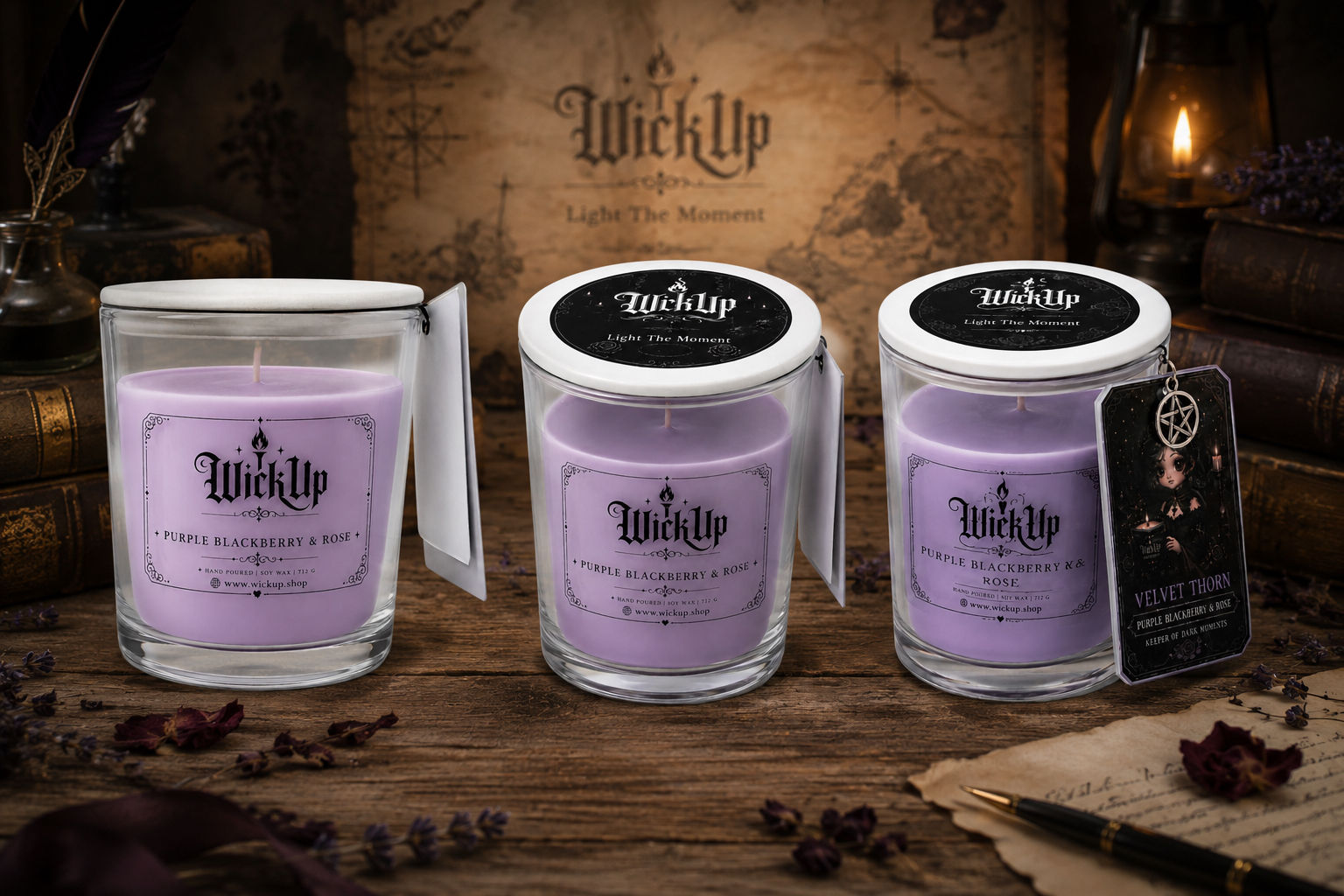 🖤 Velvet Thorn – Purple Blackberry & Rose Soy Candle