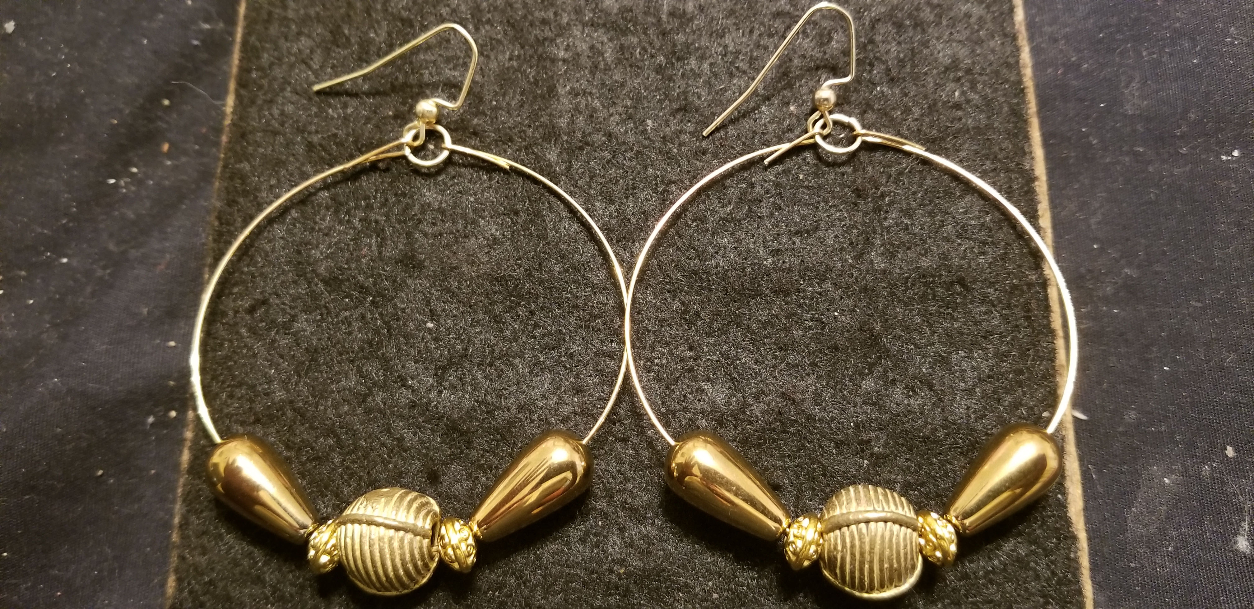 Brass Metallic Hoop Earrings