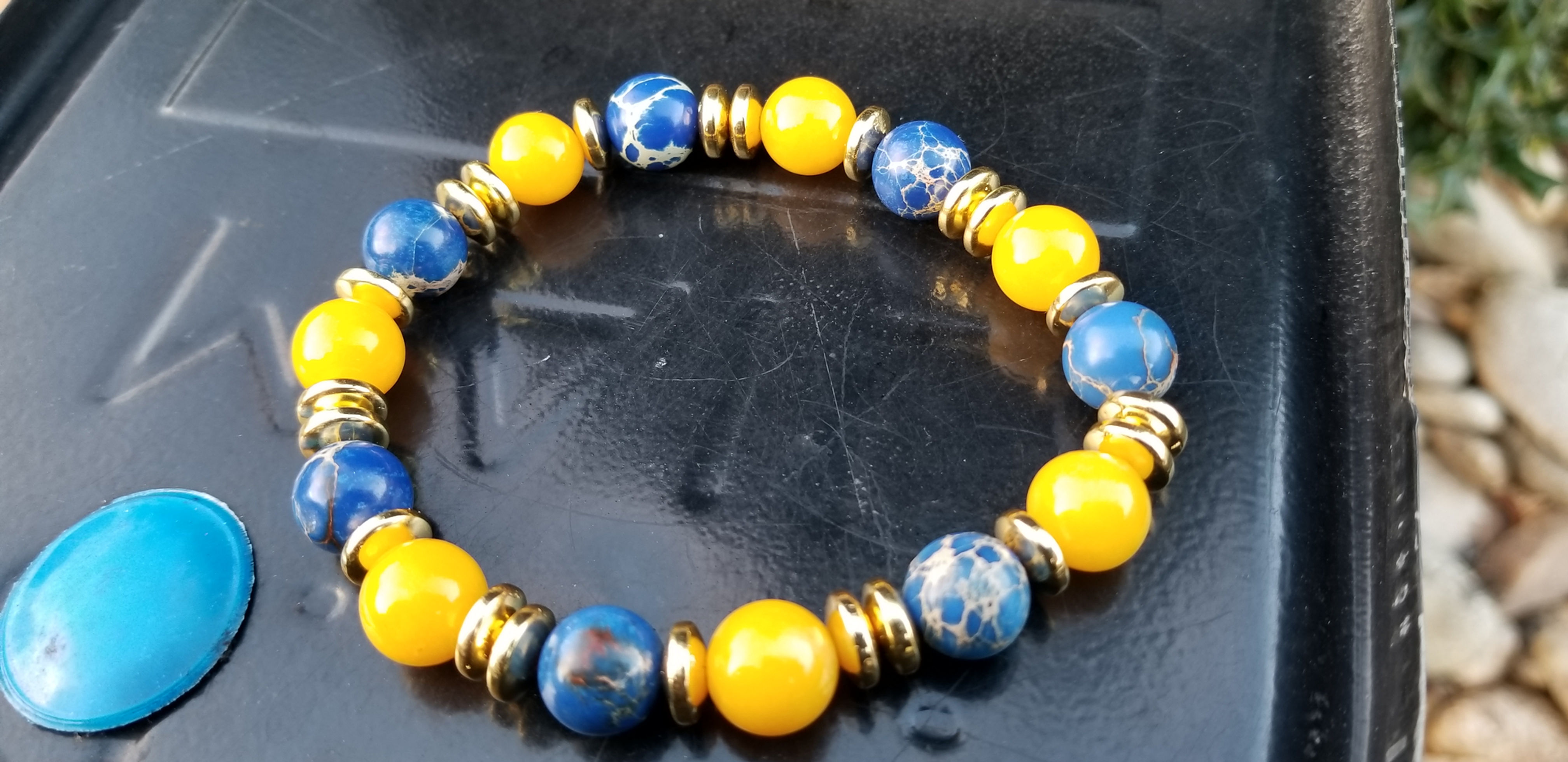 Yellow Stone & Blue Jasper Bracelet