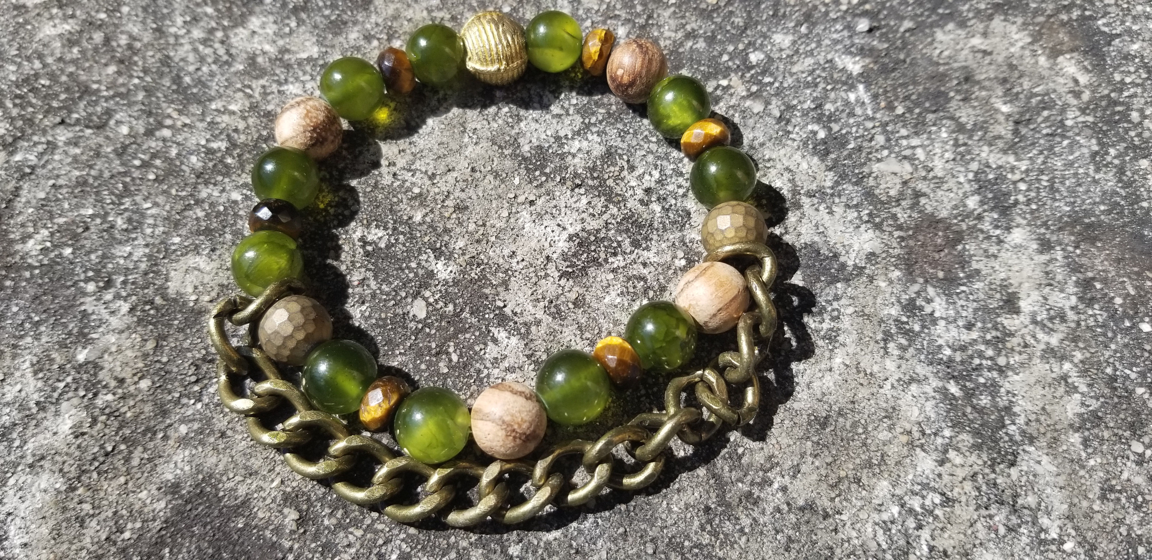 Green Apple Agate Chain Bracelet