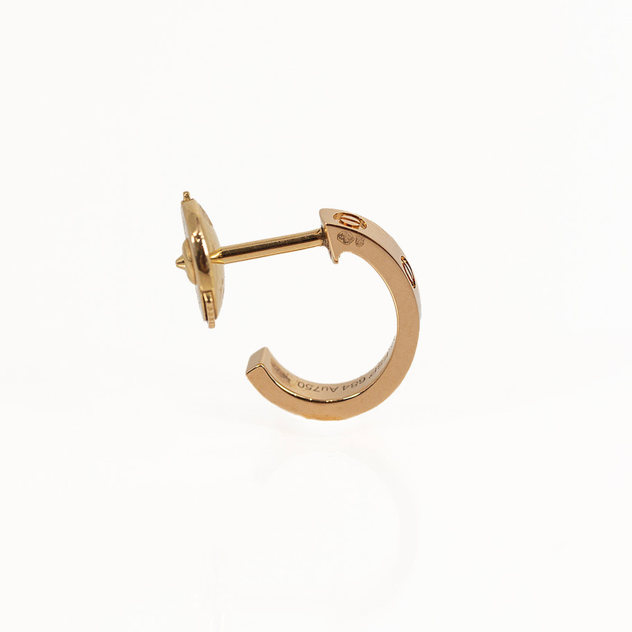 orecchini firmati cartier collezione love in oro rosa 18 kt