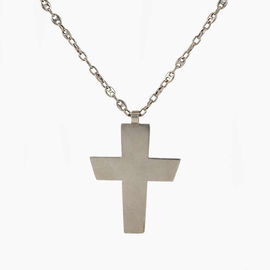 COLLANA IN ARGENTO CON CROCE STILE MINIMAL FIRMATA BRANDIMARTE