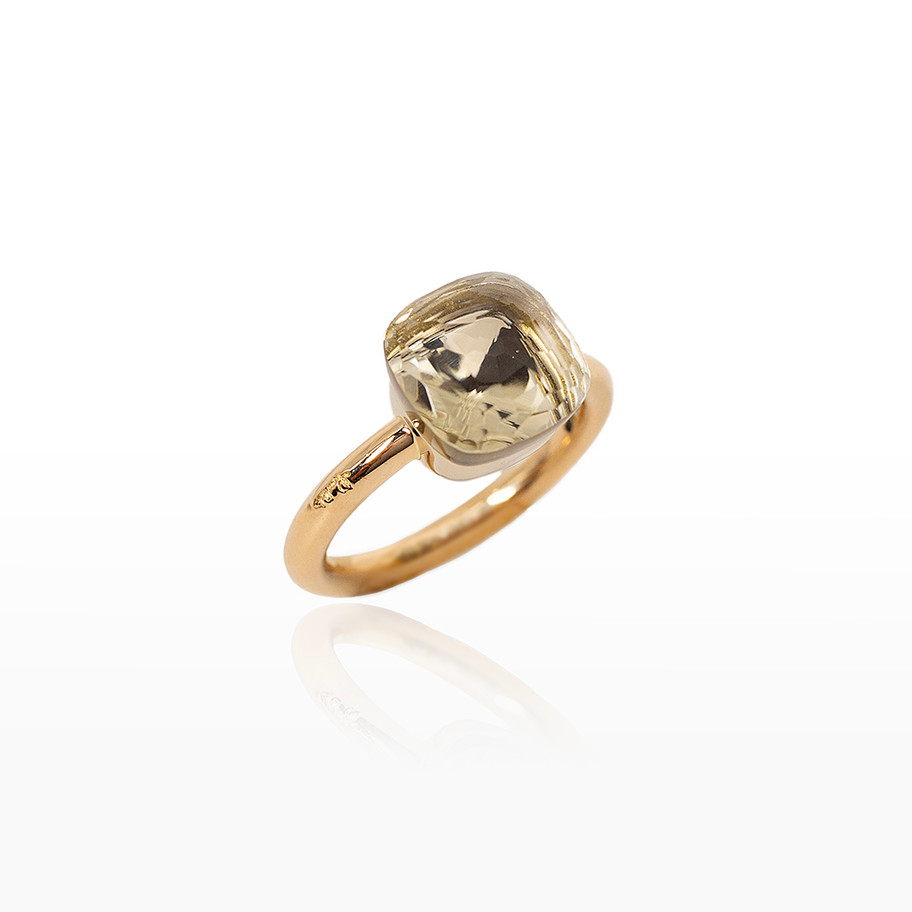 anello pomellato pietra nuda oro rosa quarzo lemon John Oliver gioielleria firenze