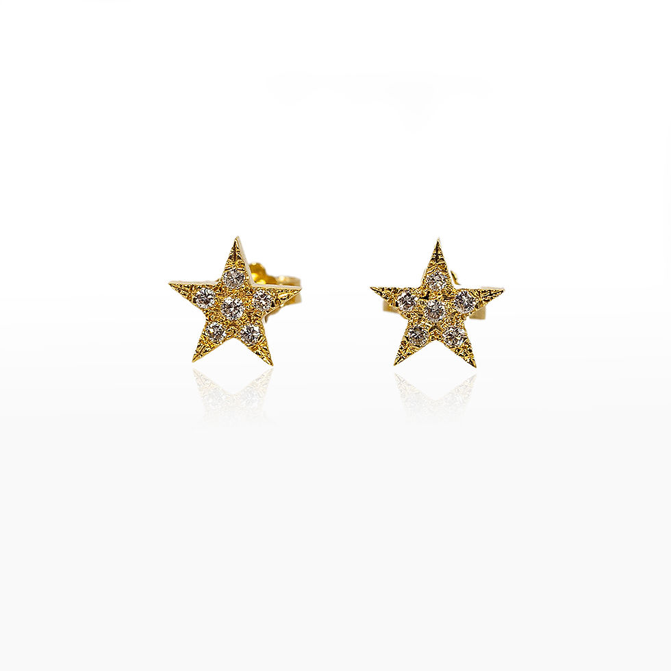 ORECCHINI STELLA IN ORO GIALLO CON DIAMANTI JOHN OLIVER GIOIELLERIA FIRENZE