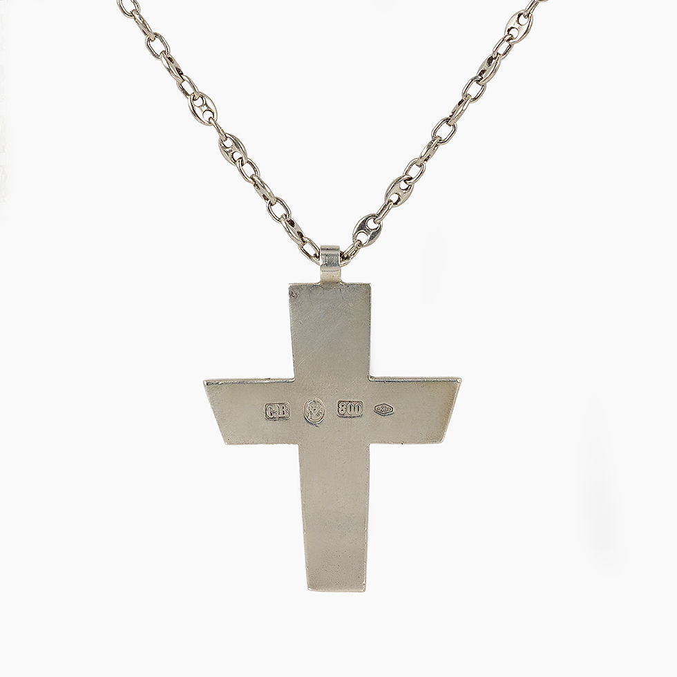 COLLANA IN ARGENTO CON CROCE STILE MINIMAL FIRMATA BRANDIMARTE
