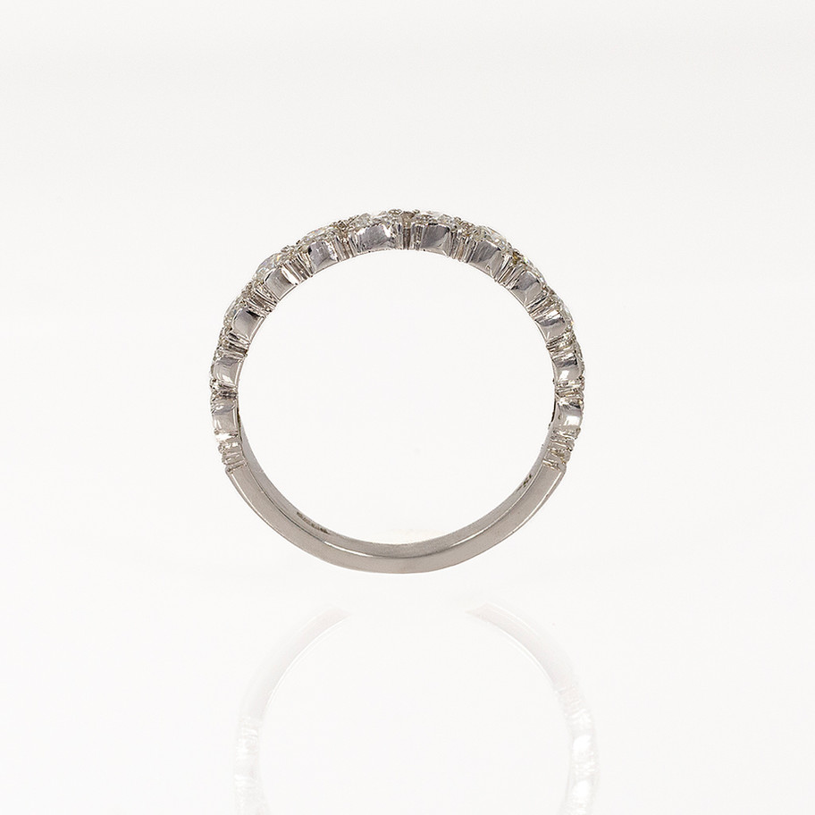 anello artigianale veretta in oro bianco e diamanti firenze anello di fidanzamento toscana john oliver gioielleria firenze