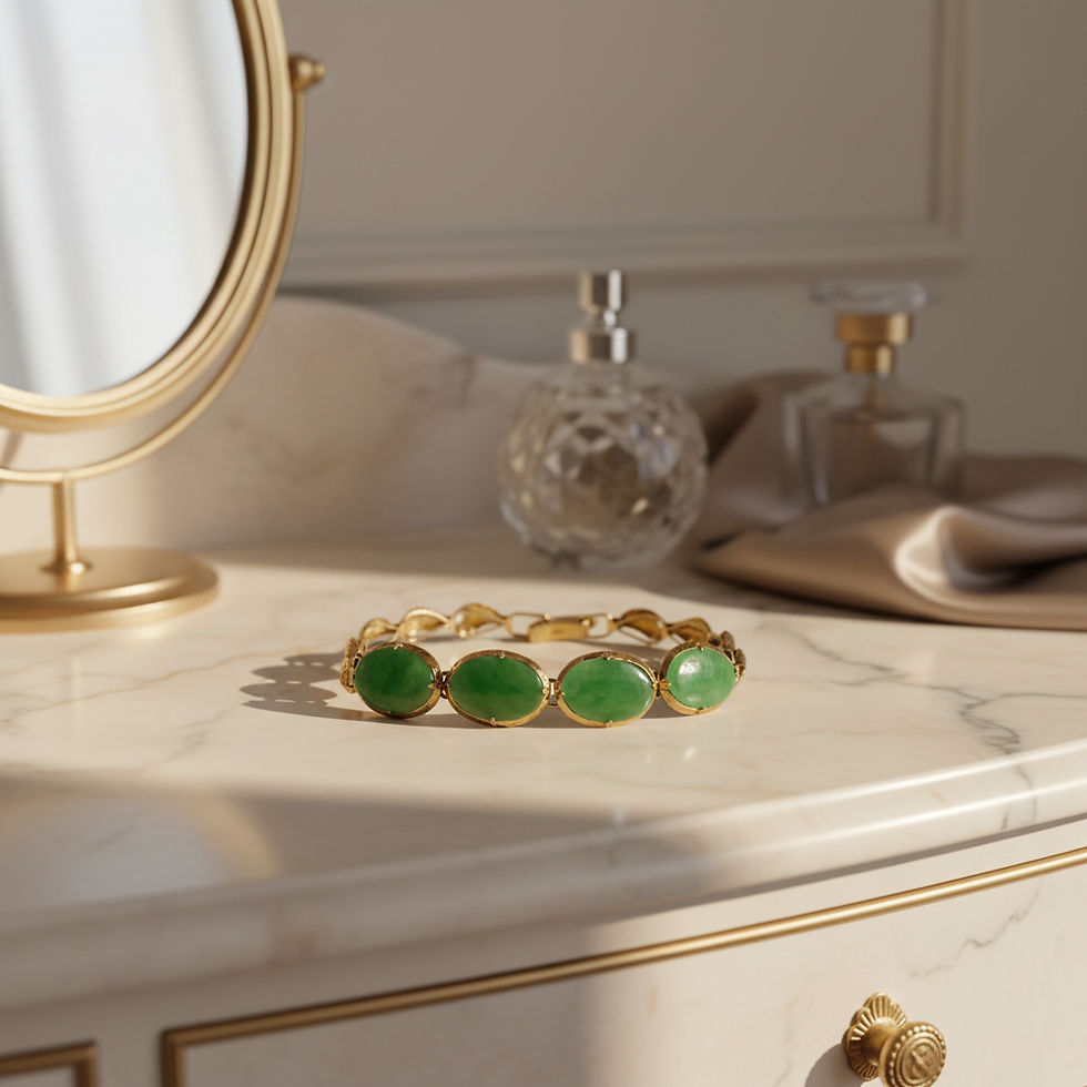 BRACCIALE IN ORO GIALLO CON PIETRE DI GIADA JOHN OLIVER GIOIELLERI FIRENZE