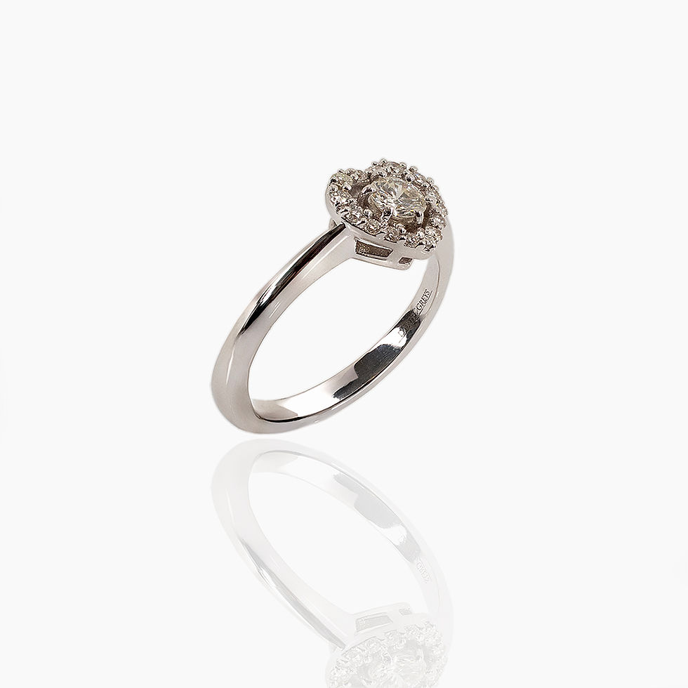 ANELLO SOLITARIO A CUORE CON DIAMANTI ROMANTICO ANELLO DI FIDANZAMENTO IDEALE COME ANELLO PER PROPOSTA DI MATRIMONIO