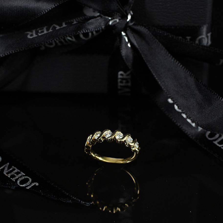 perfect engagement yellow gold ring with diamonds italiano manufacture