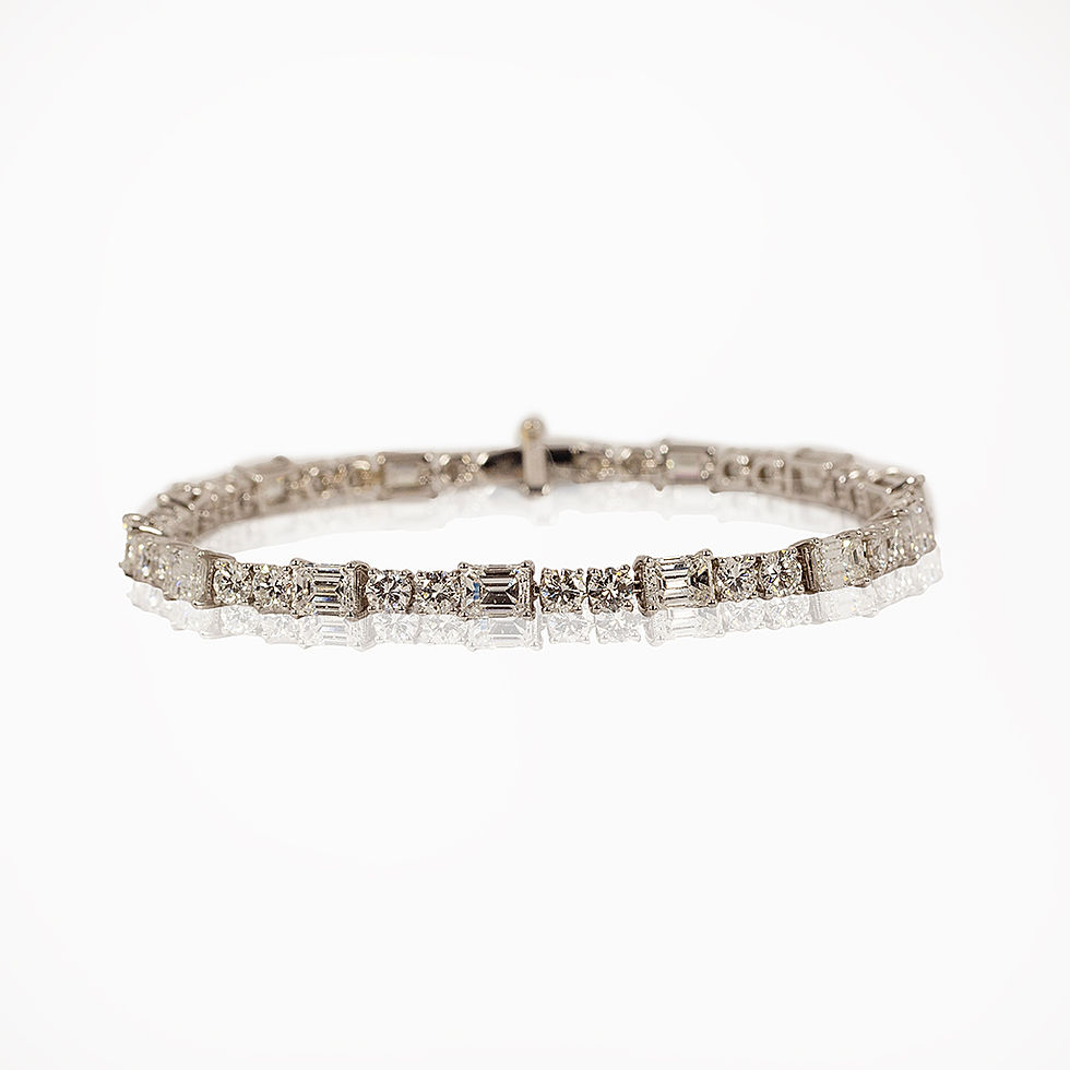 BRACCIALE TENNIS CON DIAMANTI TAGLIO BRILLANTE E TAGLIO BAGUETTE JOHN OLIVER GIOIELLERIA FIRENZE