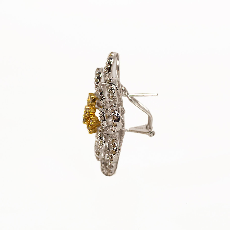 ORECCHINI A FIOCCO IN ORO BIANCO E GIALLO CON DIAMANTI JOHN OLIVER GIOIELLERIA FIRENZE