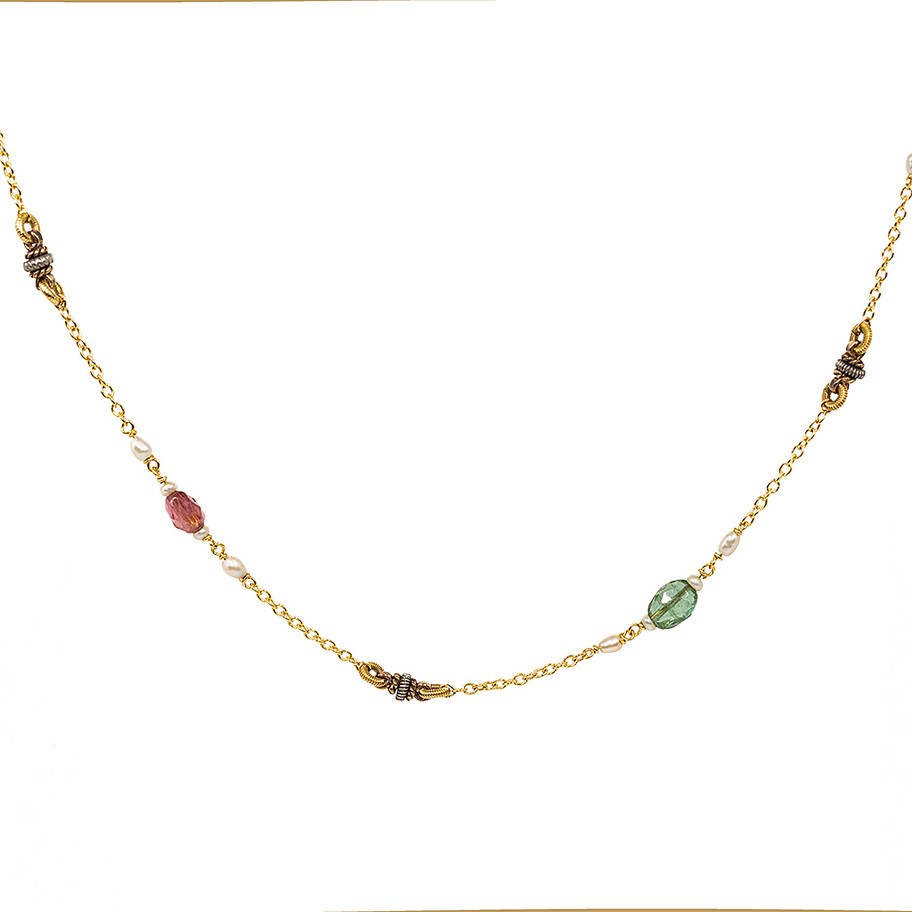 collier in oro giallo con pietre John Oliver gioielleria firenze