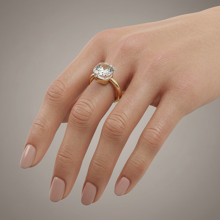anello pomellato pietra nuda oro rosa quarzo lemon John Oliver gioielleria firenze