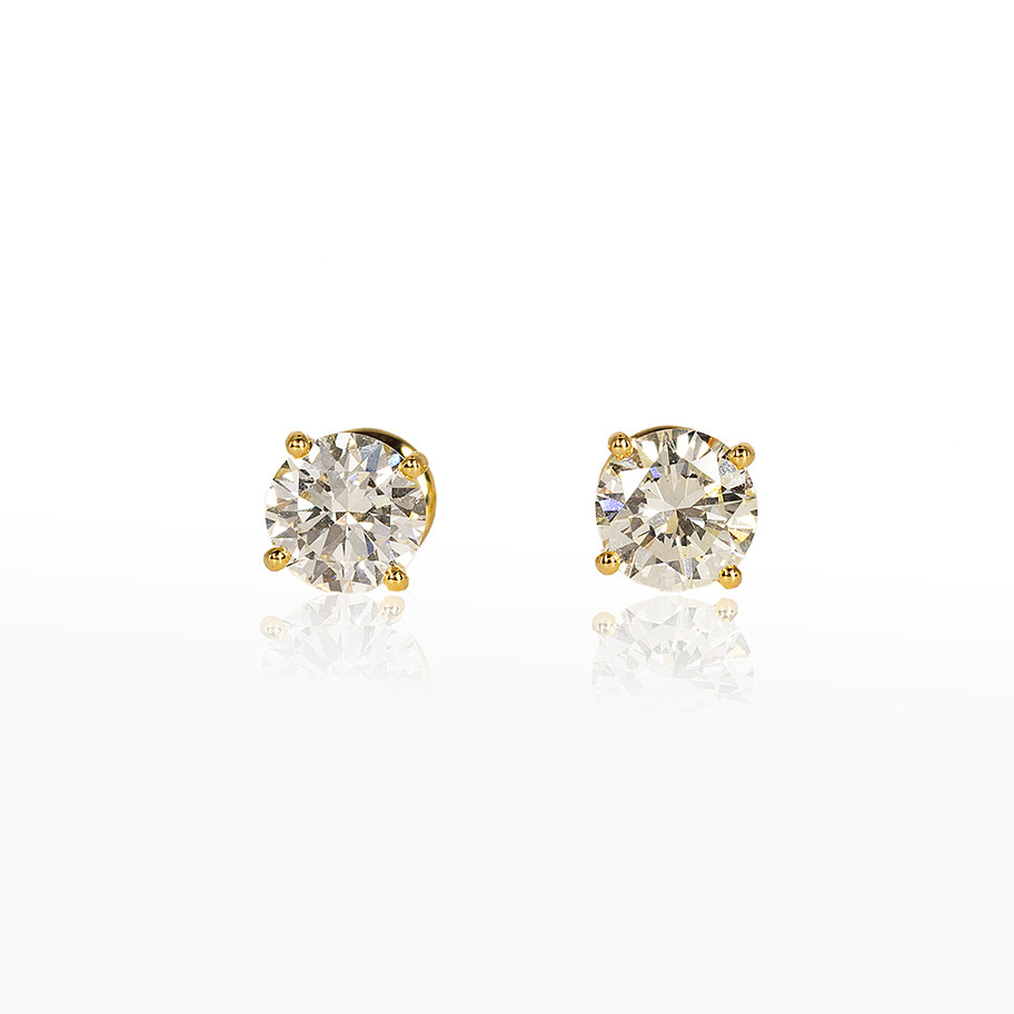 orecchini diamante punto luce oro giallo bridal John Oliver gioielleria firenze