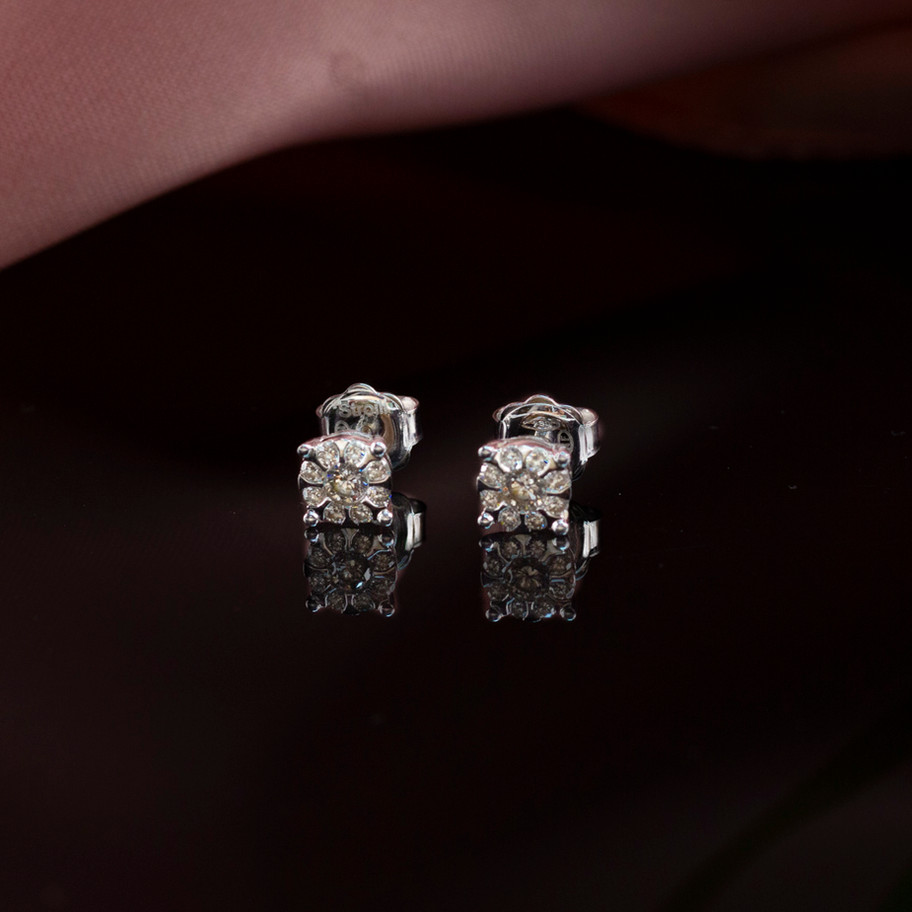 ORECCHINI PUNTO LUCE IN ORO BIANCO CN DIAMANTI BRIDAL SPOSA