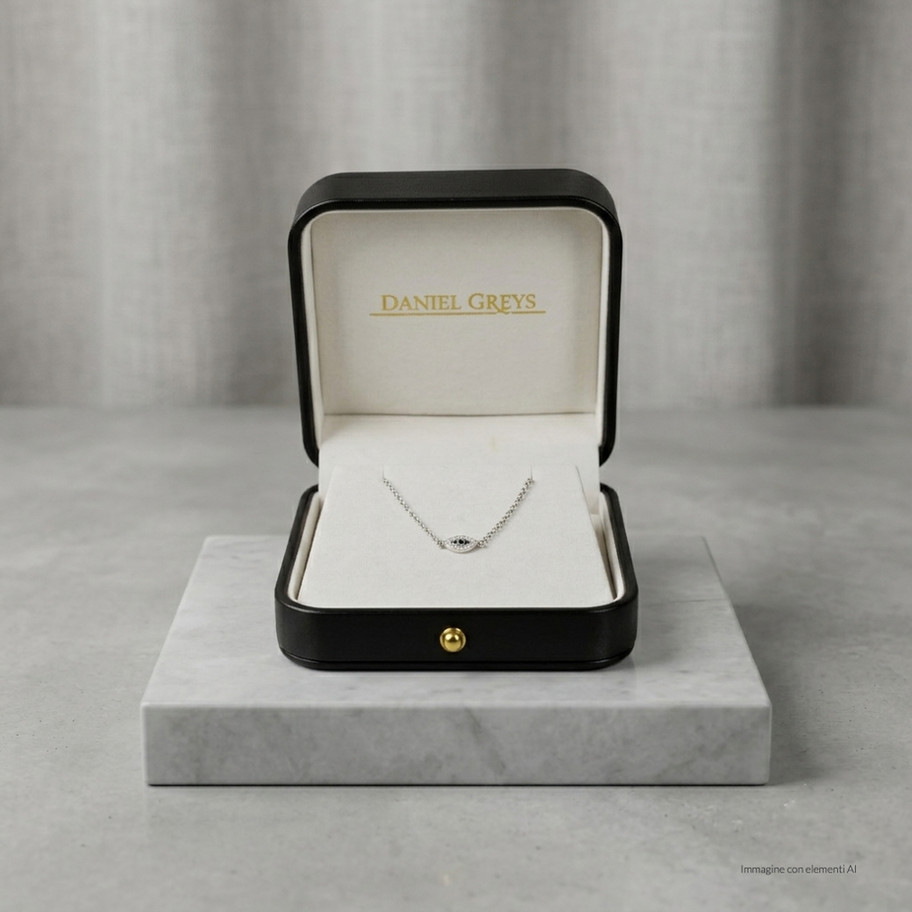 BRACCIALE IN ORO BIANCO CON OCCHIO CON DIAMANTI JOHN OLIVER GIOIELLERIA FIRENZE
