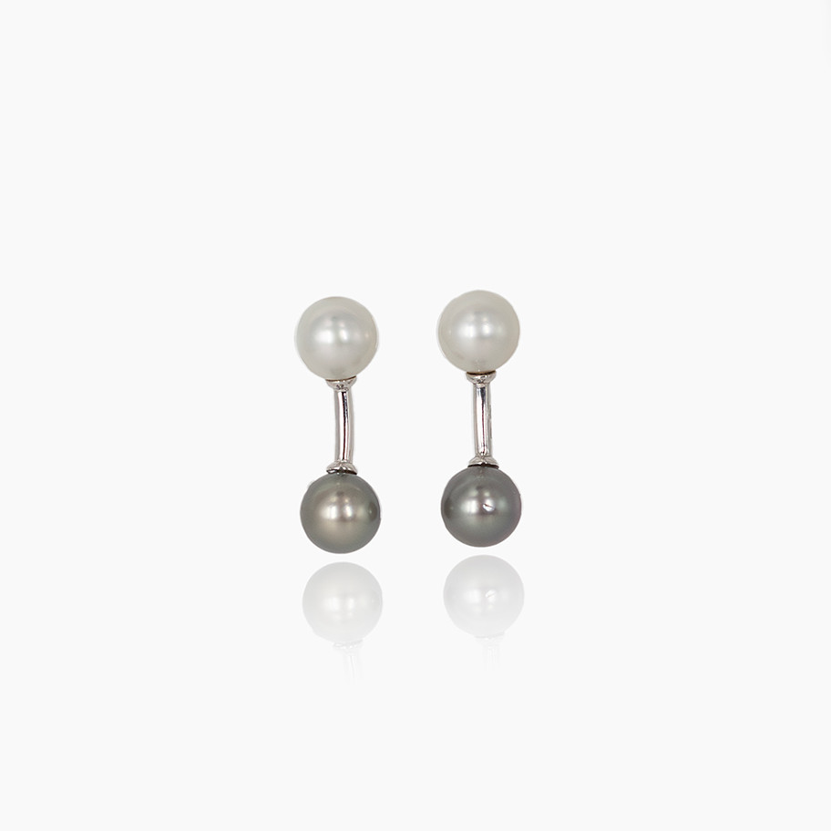 gemelli in oro bianco con perle John Oliver gioielleria firenze