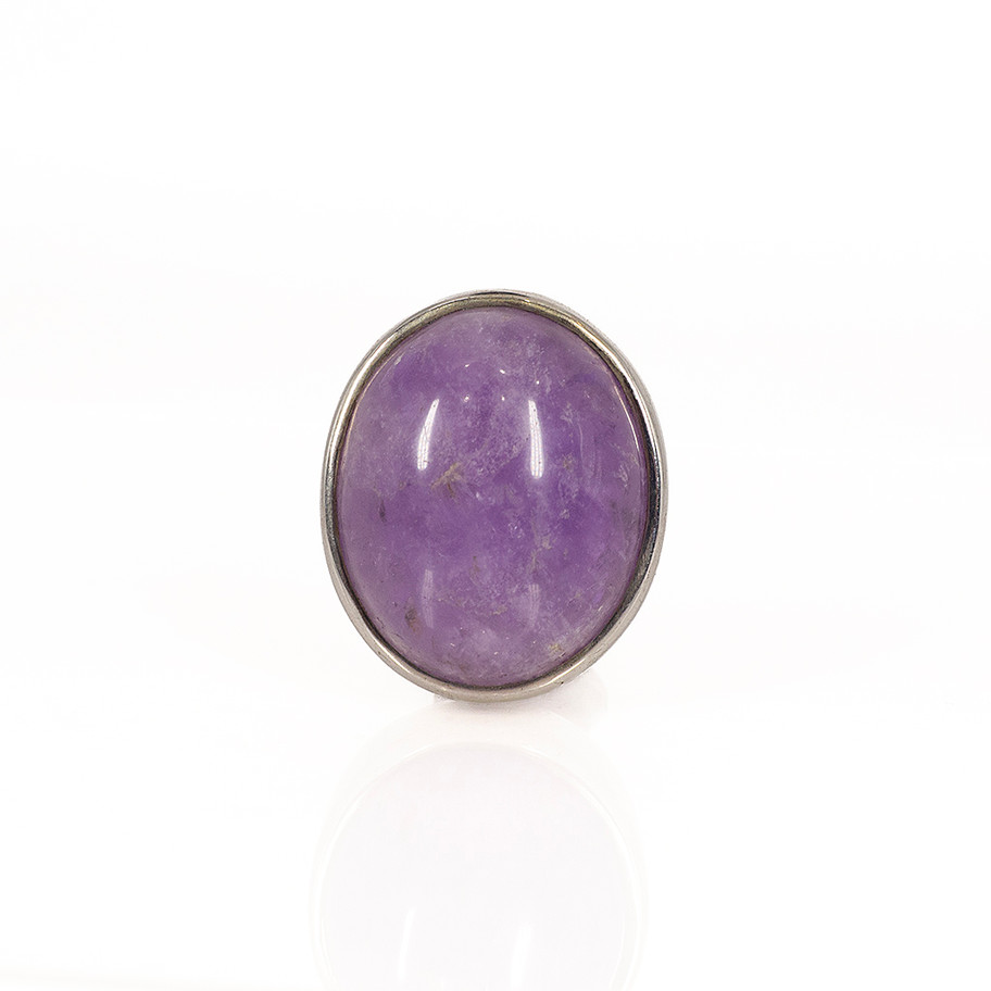 anello in argento con ametista cabochion John Oliver gioielleria firenze
