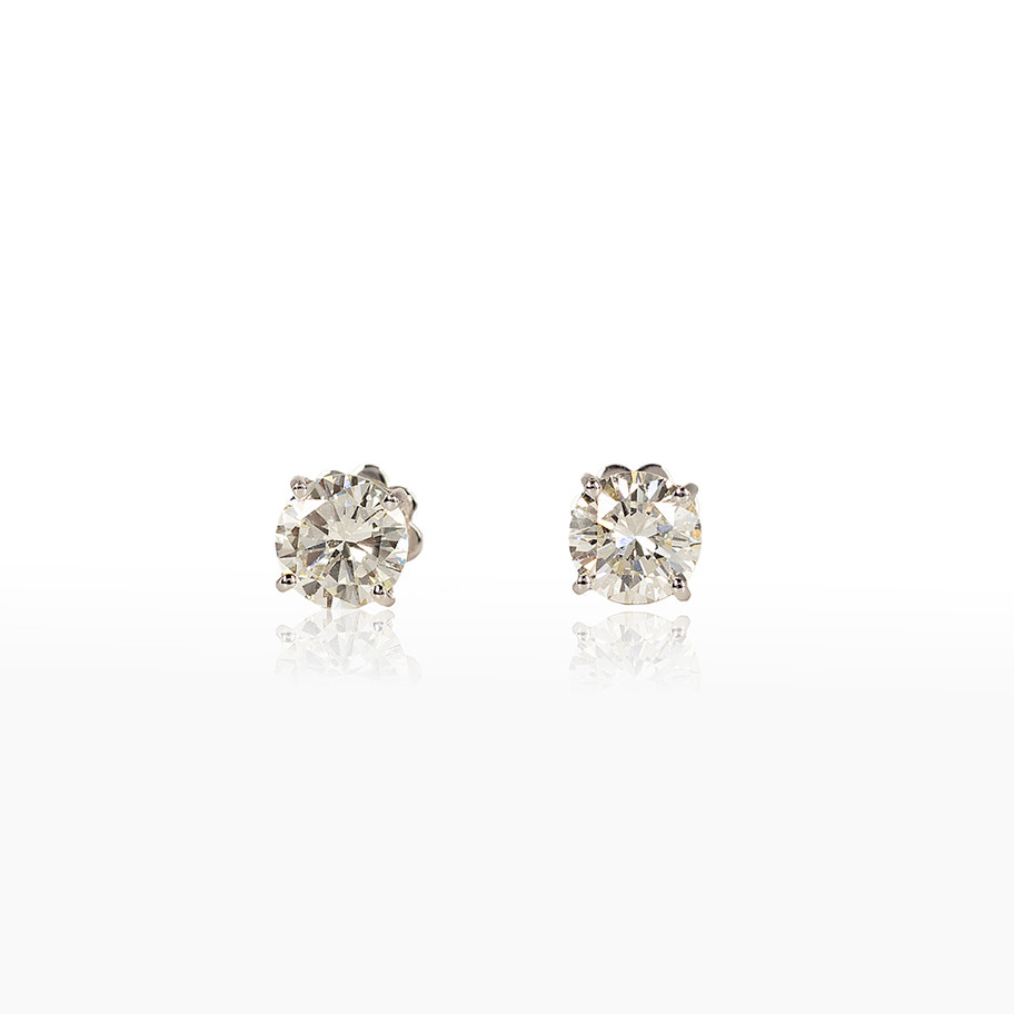 orecchini punto luce oro bianco diamanti 2,10 carati John Oliver gioielleria firenze